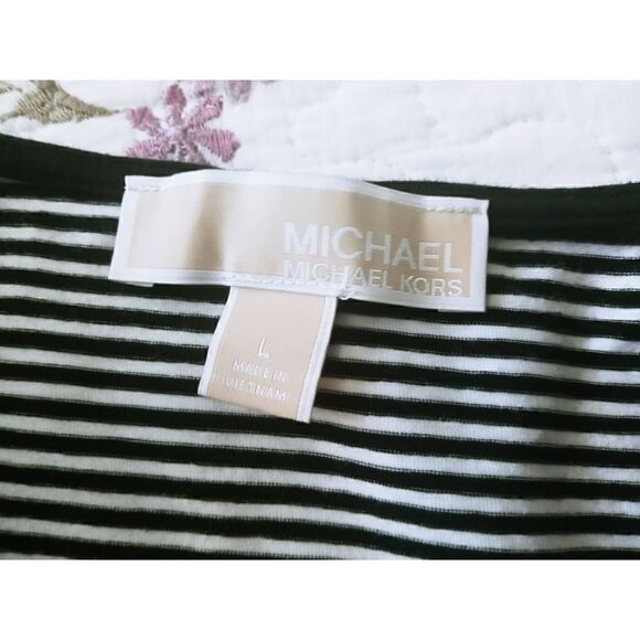 MICHAEL by Michael Kors open Shoulder Style Small Stripe Blouse-Large - Picture 5 of 6